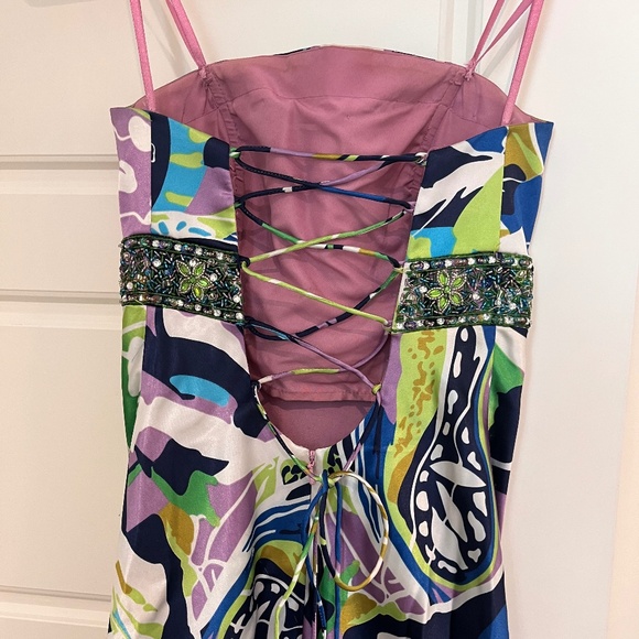 Colorful Strapless Maxi Dress Size XS/S, Y2K - Picture 5 of 7